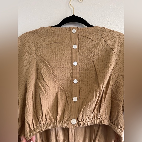 Madewell Seersucker Puff-Sleeve Cutout Mini Dress size XL - Picture 9 of 11